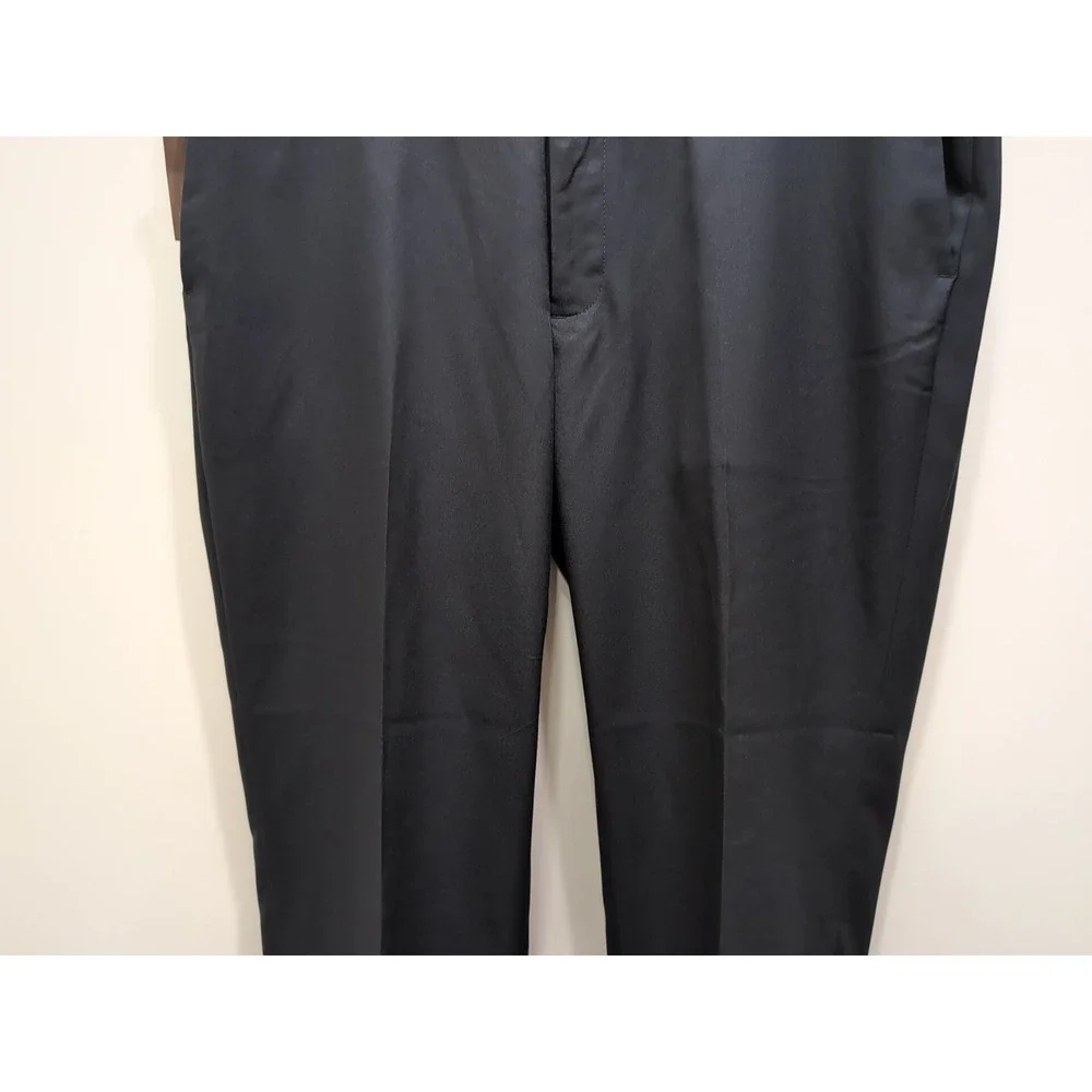 NWT Haggar Dress Pants No Iron Permanent Crease Black‎ Size 42/30